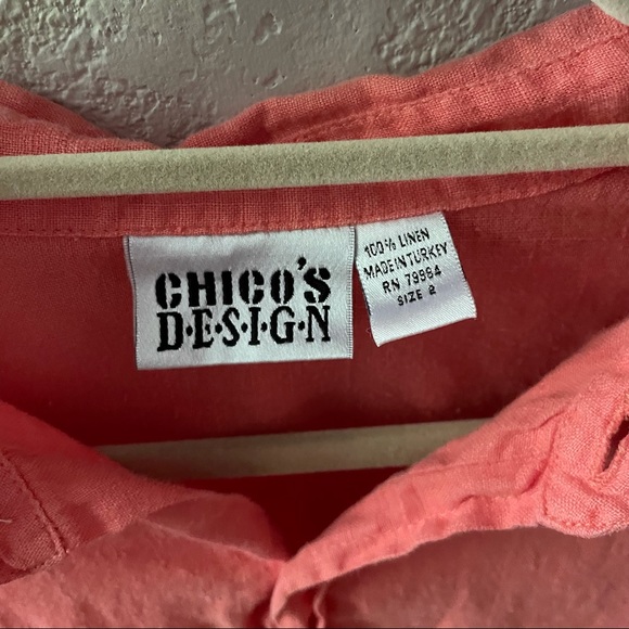 Salmon Pink Linen Boxy Top - Picture 6 of 6